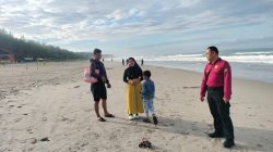 Ditpamobvit Polda Bengkulu Subdit Wisata Melaksanakan Patroli Dialogis di Kawasan Objek Wisata Pantai Panjang
